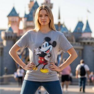 UpCycled Mickey Mouse Womens M Tee Shirt Disney Year 100